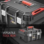 ‎DNA MOTORING 2pcs Tool Boxes Set - Lockable Organizer Storage Portable Toolbox with Removable Tray for Workshop Garage & Household, Large Capacity, TOOLS-00310
