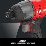 CRAFTSMAN 20V MAX Impact Driver Kit, 1/4 Inch, 2,800 RPM, LED Work light, Battery and Charger Included (CMCF800C1)