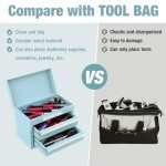 WORKPRO Mini Metal Tool Box with 2 Drawers and Top Storage, Small Tool Chest with PVC Liners and PP Feet Pads, Cold Rolled Steel Toolbox with Magnetic Tab