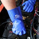 Wells Lamont Heavy Duty PVC Coated Work Gloves | Liquid/Chemical, Abrasion & Cut Resistant, Waterproof | Versatile, Flexible, Durable | Cotton Lining, Large (174L) , 12 inch Cuff , Blue