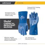 Wells Lamont Heavy Duty PVC Coated Work Gloves | Liquid/Chemical, Abrasion & Cut Resistant, Waterproof | Versatile, Flexible, Durable | Cotton Lining, Large (174L) , 12 inch Cuff , Blue