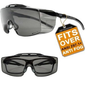 HTS HUNTERSKY ANSI Z87 Anti Fog Lab Safety Glasses Over Eyeglasses Integrated Side Shields, 100% UV Protective Goggles 3906L