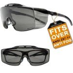 HTS HUNTERSKY ANSI Z87 Anti Fog Lab Safety Glasses Over Eyeglasses Integrated Side Shields, 100% UV Protective Goggles 3906L