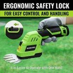 WORKPRO 12V Cordless Grass Shear & Shrubbery Trimmer - 2 in 1 Handheld Hedge Trimmer, Electric Grass Cutter with 2.0Ah Rechargeable Lithium-Ion Battery & 1 Hour Fast Charger