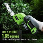 WORKPRO 12V Cordless Grass Shear & Shrubbery Trimmer - 2 in 1 Handheld Hedge Trimmer, Electric Grass Cutter with 2.0Ah Rechargeable Lithium-Ion Battery & 1 Hour Fast Charger