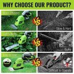 WORKPRO 12V Cordless Grass Shear & Shrubbery Trimmer - 2 in 1 Handheld Hedge Trimmer, Electric Grass Cutter with 2.0Ah Rechargeable Lithium-Ion Battery & 1 Hour Fast Charger