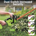 SUNCHERS 20V Max Hedge Trimmer Cordless, 22 Inch Tree Trimmer with 2 Batteries and Charger, Handheld Electric Trimmers, Grass Shrub Pruning Cutter, Lightweight & Compact Hedge Shear for Garden, Lawn