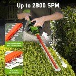 SUNCHERS 20V Max Hedge Trimmer Cordless, 22 Inch Tree Trimmer with 2 Batteries and Charger, Handheld Electric Trimmers, Grass Shrub Pruning Cutter, Lightweight & Compact Hedge Shear for Garden, Lawn