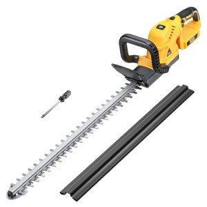 Cordless Hedge Trimmer for Dewalt 20V: 22 Inch Electric Bush Trimmer Battery Powered 1600RPM Brushless Motor & Rotating Handle & Battery Level Display & Dual-Switch for Yard, Garden, Lawn (No Battery)