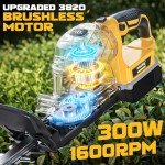 Cordless Hedge Trimmer for Dewalt 20V: 22 Inch Electric Bush Trimmer Battery Powered 1600RPM Brushless Motor & Rotating Handle & Battery Level Display & Dual-Switch for Yard, Garden, Lawn (No Battery)