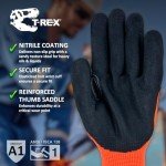 Magid Glove & Safety T-REX Impact-Resistant Gloves, 9/L, 1 Pair, Puncture Resistant, Heavy Duty Work Gloves With Grip (Orange Shell | Grey TPR | Black Sandy Nitrile Grip)