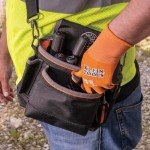 Klein Tools 60579 Work Gloves, Knit Dipped Cut Resistant ANSI A1 Nitrile Coated Gloves, Nylon-Spandex, Touchscreen Capable, Small, 2-Pair