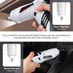 Electric Screwdriver Cordless, Goldsea Powered Screwdriver Set with 10 Magnetic Bits tool kit for college students,Portable Rechargeable Screw driver Tool Set for Dorm Home DIY(4.2v, 3.5n.m, White)