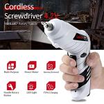 Electric Screwdriver Cordless, Goldsea Powered Screwdriver Set with 10 Magnetic Bits tool kit for college students,Portable Rechargeable Screw driver Tool Set for Dorm Home DIY(4.2v, 3.5n.m, White)