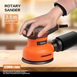 Yunirvana 5-Inch Orbital Sander, 2.5 Amp Motor, 15 Pcs Sanding Disc Set, 6-Speed Control (6000-12000 OPM), Efficient Dust Collection for Superior Sanding and Polishing