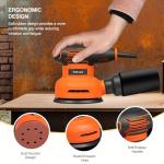 Yunirvana 5-Inch Orbital Sander, 2.5 Amp Motor, 15 Pcs Sanding Disc Set, 6-Speed Control (6000-12000 OPM), Efficient Dust Collection for Superior Sanding and Polishing