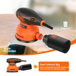 Yunirvana 5-Inch Orbital Sander, 2.5 Amp Motor, 15 Pcs Sanding Disc Set, 6-Speed Control (6000-12000 OPM), Efficient Dust Collection for Superior Sanding and Polishing