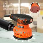 Yunirvana 5-Inch Orbital Sander, 2.5 Amp Motor, 15 Pcs Sanding Disc Set, 6-Speed Control (6000-12000 OPM), Efficient Dust Collection for Superior Sanding and Polishing