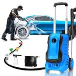 Electric Pressure Washer 4000 PSI - 25FT Hose & 36FT Cords Car Washer Machine with Foam Cannon, 4 Nozzle Tips, 2000W High Pressure Cleaner Machine for Cars/Fences/Driveways/Patios/Home Cleaning (Blue)
