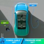 Electric Pressure Washer 4000 PSI - 25FT Hose & 36FT Cords Car Washer Machine with Foam Cannon, 4 Nozzle Tips, 2000W High Pressure Cleaner Machine for Cars/Fences/Driveways/Patios/Home Cleaning (Blue)