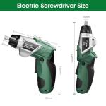 MYMULIKE Electric Screwdriver Cordless Set, 3.6V Power Screwdriver Rechargeable with Light, Green Screw Gun with Pivoting Handle and Drill, 49 Pcs Accessories, 6+1 Torque Setting, 2000 mAh Battery