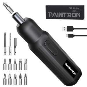 Electric Screwdriver Set,4V Cordless Rechargeable Screwdriver with 250 RPM Powerful Motor, USB-C, LED, 1 Drill Bit, 12 Bits for Furniture/Electrical
