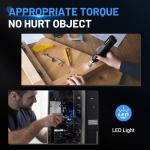 Electric Screwdriver Set,4V Cordless Rechargeable Screwdriver with 250 RPM Powerful Motor, USB-C, LED, 1 Drill Bit, 12 Bits for Furniture/Electrical