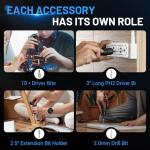 Electric Screwdriver Set,4V Cordless Rechargeable Screwdriver with 250 RPM Powerful Motor, USB-C, LED, 1 Drill Bit, 12 Bits for Furniture/Electrical