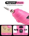 Durofort Pink Cordless Electric Screwdriver Set, 3.7V Rechargeable Small Electric Drill with 48pcs Driver Bit Set, Power 3Nm Screw Gun with 2 Position Handle, Flexible Shaft LED Light for Women