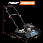 SENIX 20-Inch Gas Lawn Mower with 125 cc 4-Cycle Briggs & Stratton Engine, Side Discharge, 5-Position Single Wheel Height Adjustment (LSPG-L3)