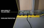 Yellow jacket 5154 4-Foot Metal Power Strip With 510J Surge Protector and Re-settable Circuit Breaker, Featuring 12 Outlets with 6-Foot Yellow Cord