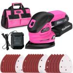 Cordless Detail Sander - 20V Electric Hand Sander with 22Pcs Sandpapers, 12000 RPM Mouse Sander with Dust Bag, Compact Palm Sander Tool for Woodworking, 2.0Ah Battery and Charger Included