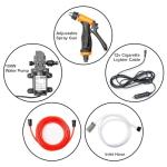 Bang4buck Portable Intelligent Electric Pressure Washer Pump 100W 160 PSI 12V Portable Pressure Powerful Washing Kit with 21.3 Feet PVC Hose for Home, Car, Garden, Projects (100 W-Black Hose)