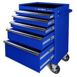 Olympia Tools 5-Drawer Tool Chest, 27-Inch Rolling Metal Tool Storage Cabinet with Casters, Locking System, Drawer Liner, 600 lbs Load Capacity, Blue