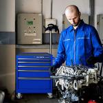 Olympia Tools 5-Drawer Tool Chest, 27-Inch Rolling Metal Tool Storage Cabinet with Casters, Locking System, Drawer Liner, 600 lbs Load Capacity, Blue