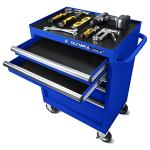 Olympia Tools 5-Drawer Tool Chest, 27-Inch Rolling Metal Tool Storage Cabinet with Casters, Locking System, Drawer Liner, 600 lbs Load Capacity, Blue