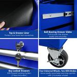 Olympia Tools 5-Drawer Tool Chest, 27-Inch Rolling Metal Tool Storage Cabinet with Casters, Locking System, Drawer Liner, 600 lbs Load Capacity, Blue