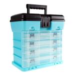 Portable Tool Box - Small Parts Organizer with Drawers and Customizable Compartments for Hardware, Tackle, Beads, or Crafts by Stalwart (Light Blue)