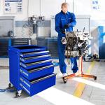 Olympia Tools 5-Drawer Tool Chest, 27-Inch Rolling Metal Tool Storage Cabinet with Casters, Locking System, Drawer Liner, 600 lbs Load Capacity, Blue