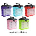 Portable Tool Box - Small Parts Organizer with Drawers and Customizable Compartments for Hardware, Tackle, Beads, or Crafts by Stalwart (Light Blue)