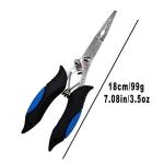 Amoygoog Stainless Steel Fishing Pliers - Needle Nose Plier for Cutting Fishing Line, Multitool Pliers with Sheath and Telescopic Lanyard | Fishing Tools