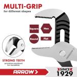 ARROW 3-Piece Groove Joint Pliers, 8", 10" & 12" Adjustable Water Pump Pliers with TPR Handle, High Carbon Steel Tongue and Groove Plier for Plumbing, Automotive and Household Repairs