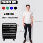 nifoti 5-Drawer Tool Cart on Wheels, Rolling Tool Chest Storage, Trolley Organizer for Garage, Warehouse, Workshop, Repair Shop (5 Large Drawers-29.3"H-Black)