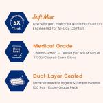 Supmedic Medical Nitrile Exam Gloves, Latex-Free, Powder-Free, Food Safe, Cooking Food Prep, Disposable Gloves, Blue, 100 Pcs (Large)