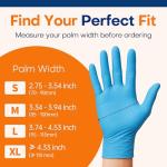 Supmedic Medical Nitrile Exam Gloves, Latex-Free, Powder-Free, Food Safe, Cooking Food Prep, Disposable Gloves, Blue, 100 Pcs (Large)