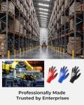 OKIAAS Work Gloves for Men,Ultra Thin and Lightweight Working Gloves with Grip,12 Pairs Bulk Pack Construction Gloves with Polyurethane Coating,Safety Gloves for Light Duty Work (Black, Large)