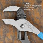 CHANNELLOCK 430 10-inch Straight Jaw Tongue & Groove Pliers, Made in USA, 2-inch Jaw Capacity, Laser Heat-Treated 90° Teeth, Forged High Carbon Steel