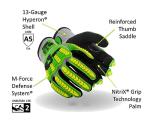 Magid Glove & Safety T-REX ANSI A5 Lightweight Sandy Nitrile Palm Coated Impact Gloves, 1 Pair, Size 9/Large, TRX441