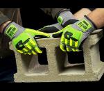 Magid Glove & Safety T-REX ANSI A5 Lightweight Sandy Nitrile Palm Coated Impact Gloves, 1 Pair, Size 9/Large, TRX441