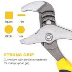 TOPLINE 4-piece Groove Joint Pliers Set with Bi-Material Handles, Tongue and Groove Pliers Set Included 12-in, 10-in, 8-in and 6-in, Perfect for Plumbing Repair and Basic Home Maintenance